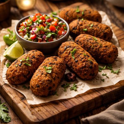 Image of Black Bean Croquettes with Fresh Salsa