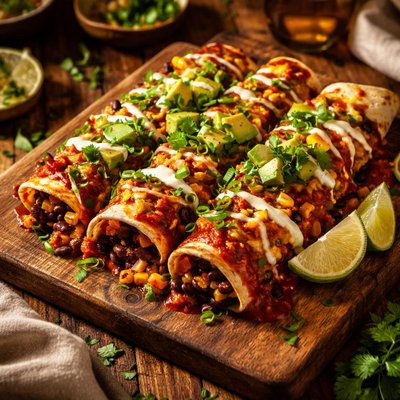 Image of Black Bean Enchiladas Gluten Free and Vegan