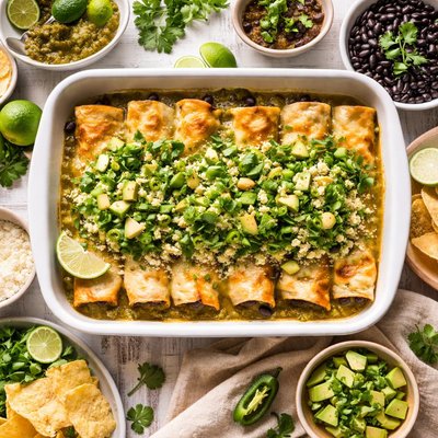 Image of Black Bean Enchiladas with Warm Salsa Verde
