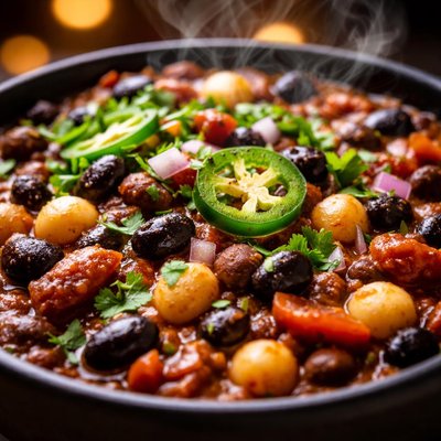Image of Black Bean Hominy Chili