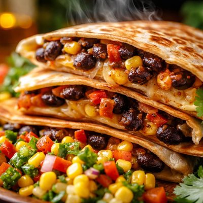 Image of Black Bean Quesadillas with Corn Salsa