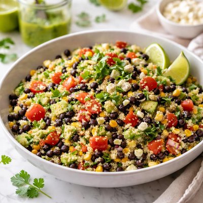 Image of Black Bean Quinoa Salad with Cilantro Lime Vinaigrette