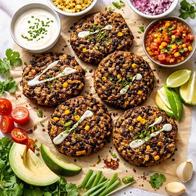 Image of Black Bean Ranch Burger Patties