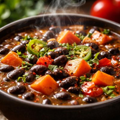 Image of Black Bean Soup with Sweet Potatoes