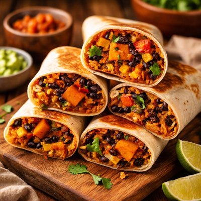 Image of Black Bean Sweet Potato Burritos