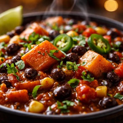 Image of Black Bean Sweet Potato Chilli