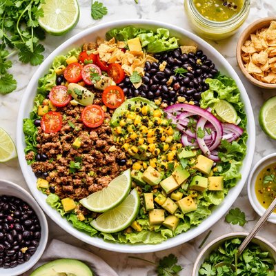 Image of Black Bean Taco Salad with Lime Vinaigrette
