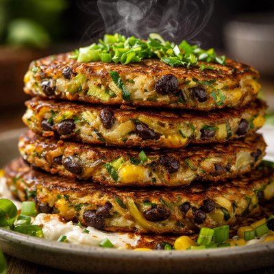 Image of Black Bean Zucchini Pancakes