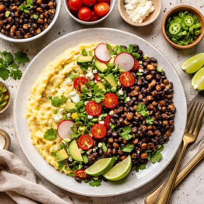 Image of Black Beans and Polenta