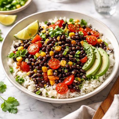 Image of Black Beans and Rice with Veggies