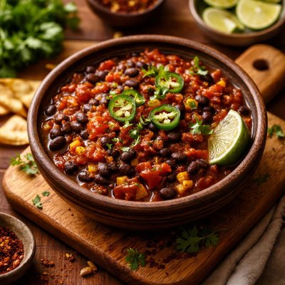 Image of Black Beans and Tomatoes Hot and Spicy