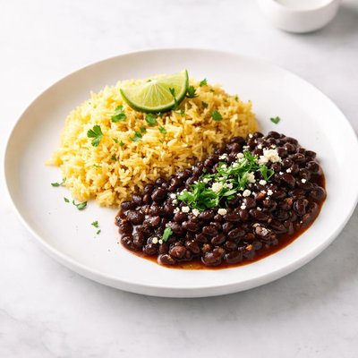 Image of Black Beans and Yellow Rice