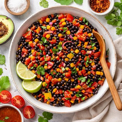 Image of Black Beans in Tomato Vinaigrette
