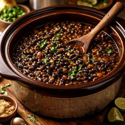 Image of Black Beans Prepared in a Crock Pot