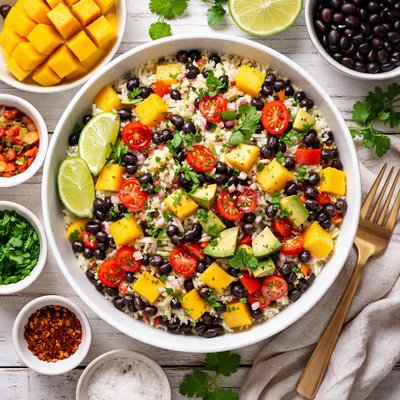 Image of Black Beans Rice with Mango