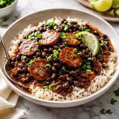 Image of Black Beans Sausage and Rice