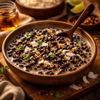 Image of Black Beans with Coconut Milk and Honey