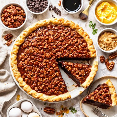 Image of Black Bottom Pecan Pie