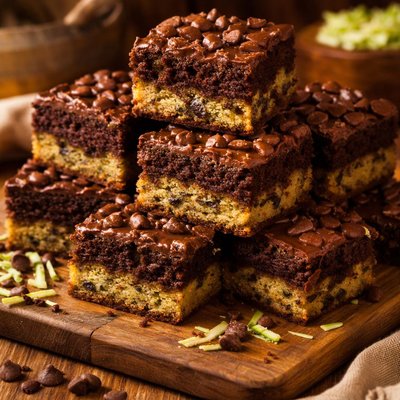 Image of Black Bottom Zucchini Brownies