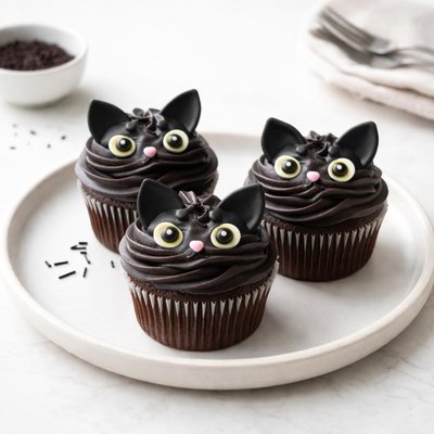 Image of Black Cat Cupcakes