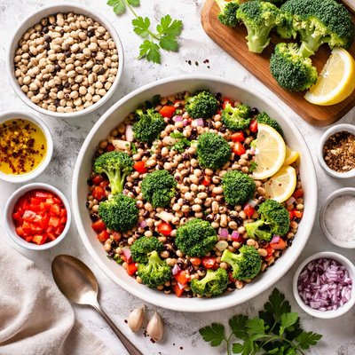 Image of Black Eyed Beans and Broccoli