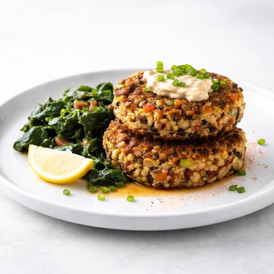 Image of Black Eyed Pea Cakes to Go with Collard Greens