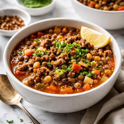 Image of Black Eyed Pea Soup with Hamburger