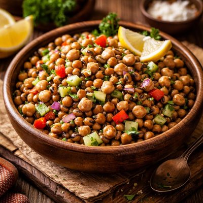 Image of Black Eyed Peas Chickpea Salad