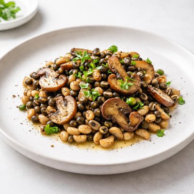 Image of Black Eyed Peas with Mushrooms