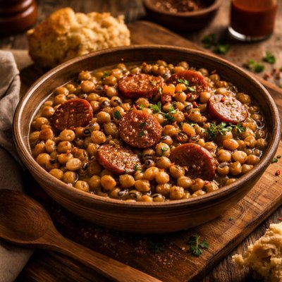 Image of Black Eyed Peas with Sausage