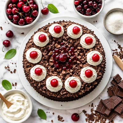 Image of Black Forest Cake with Cherries