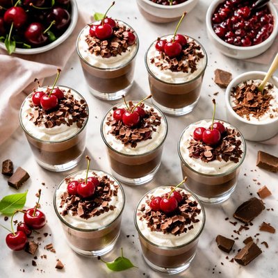 Image of Black Forest Chocolate Mousse Shots