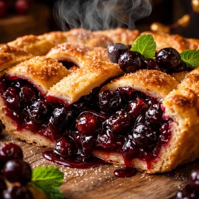 Image of Black Forest Chokecherry Pie