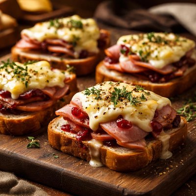 Image of Black Forest Ham and Brie Open Faced Melts