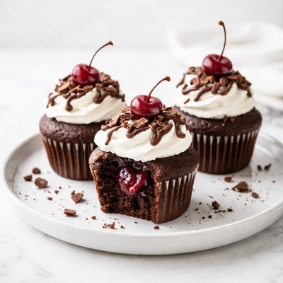 Image of Black Forest Stuffed Cupcakes