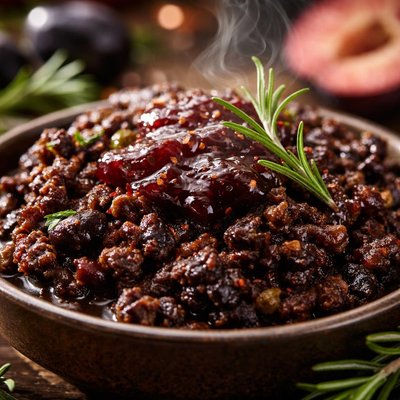 Image of Black Olive Tapenade with Rosemary and Plum Jam