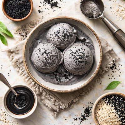 Image of Vegan Black Sesame Ice Cream