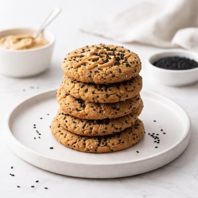 Image of Black Sesame Seed Peanut Butter Cookies