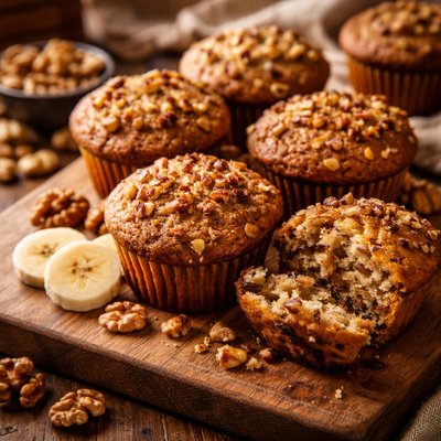 Image of Black Walnut Banana Muffins