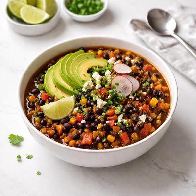 Image of Black White Vegetarian Chipotle Chili Crock Pot