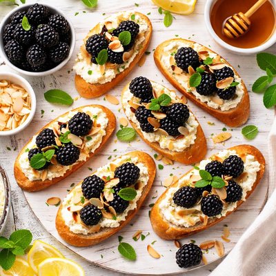 Image of Blackberry Almond Bruschetta