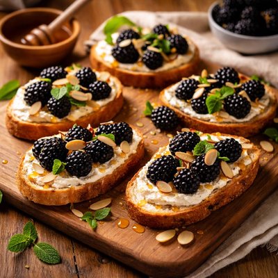 Image of Blackberry and Almond Bruchetta