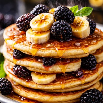 Image of Blackberry Banana Pancakes