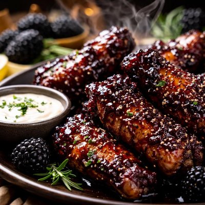 Image of Blackberry Glazed Wings with Dipping Sauce