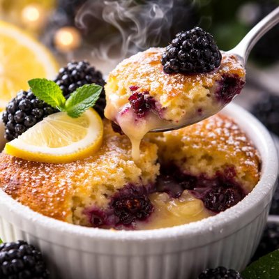 Image of Blackberry Lemon Pudding Cake