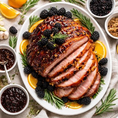 Image of Blackberry Mustard Glazed Ham