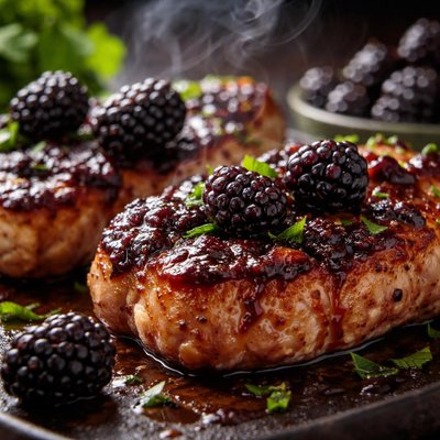 Image of Blackberry Pork Chops for Grill or Whatever