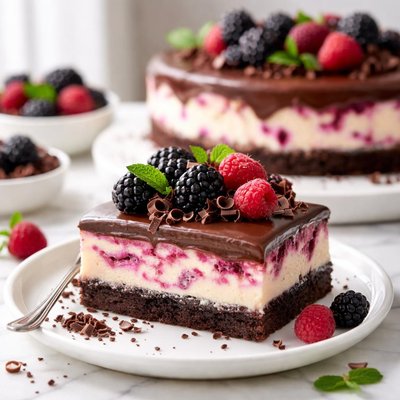 Image of Blackberry Raspberry Truffle Dessert