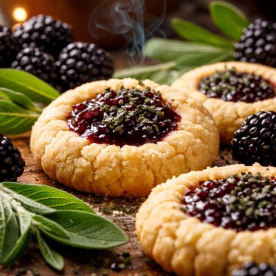 Image of Blackberry Sage Thumbprint Cookies