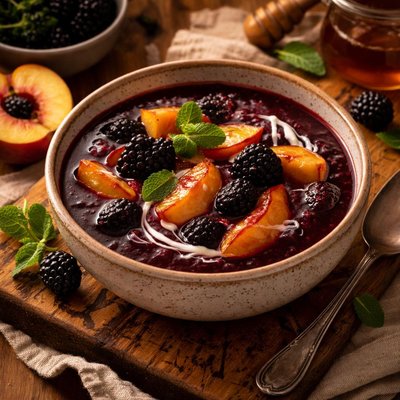 Image of Blackberry Soup with Peaches